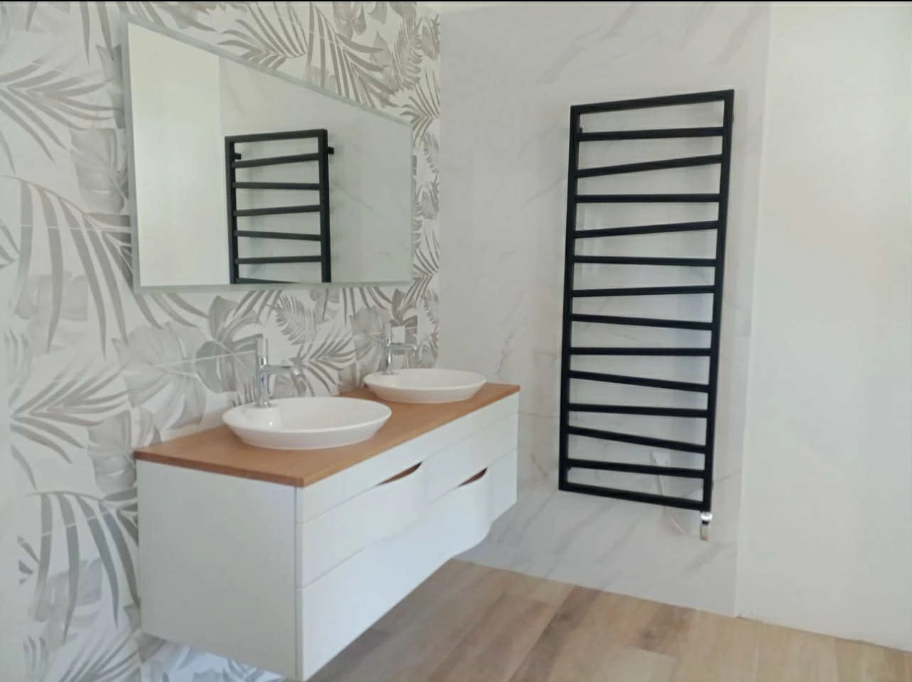 salle de bain double vasque renovation_Edifice Construction